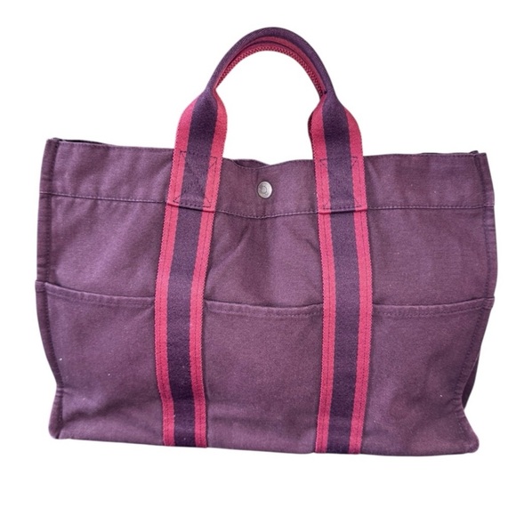 EUC Hermès Fourre‑Tout MM Toile Tote Bag - Picture 8 of 13